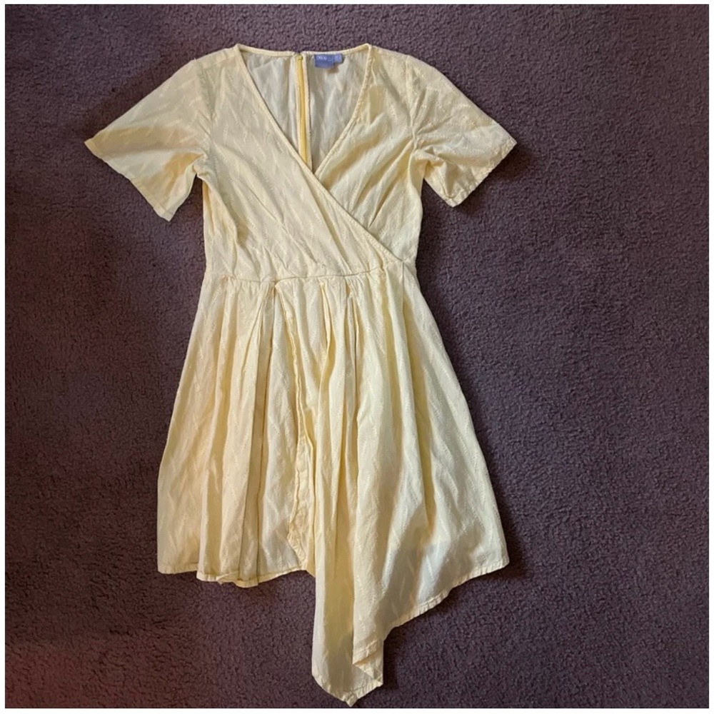 asos yellow asymmetrical dress